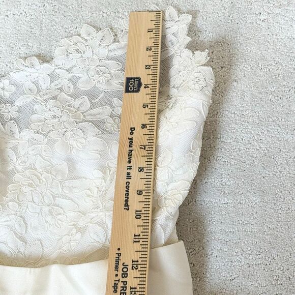 Legends by Romona Keveza 100% Silk Lace Overlay Strapless Wedding Gown Short Kne - Picture 13 of 16